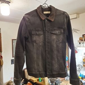 Mens Allsaints denim and leather jacket small
